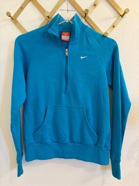Nike The Athletic Department Teal Quarter Zip Pullover Medium Boys